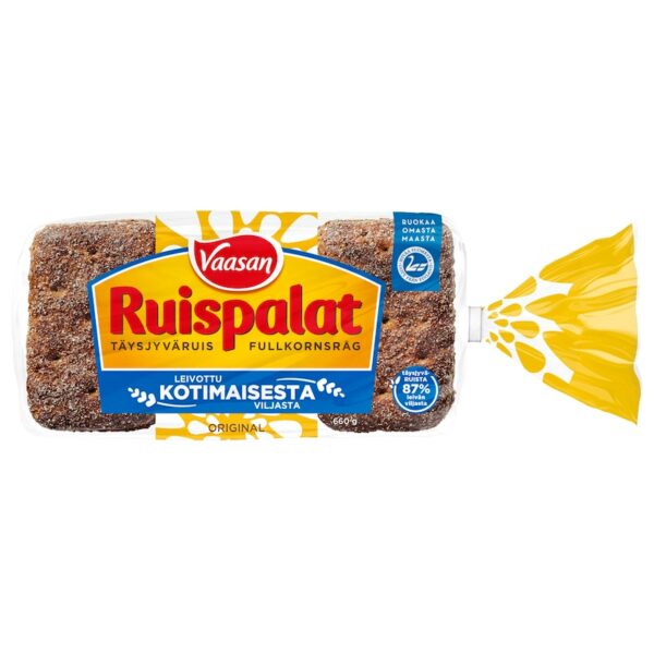 Vaasan Ruispalat 660 g 12 kpl täysjyväruisleipä